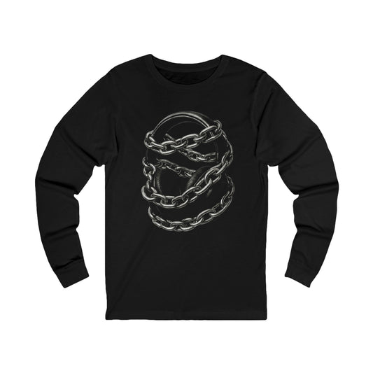 Long Sleeve Tee — Chained Skull Graphic