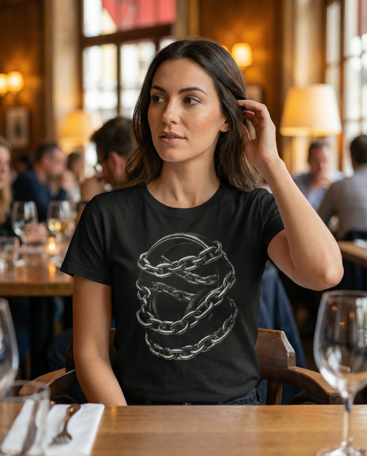 Chain Skull Graphic Tee — Gothic Metal Band Style T-Shirt