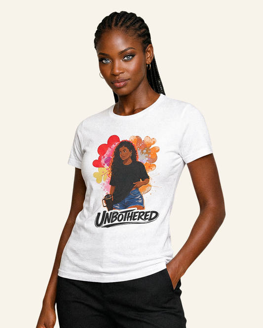 Unbothered Heart Graphic Tee – Bold Women’s T-Shirt White Edition