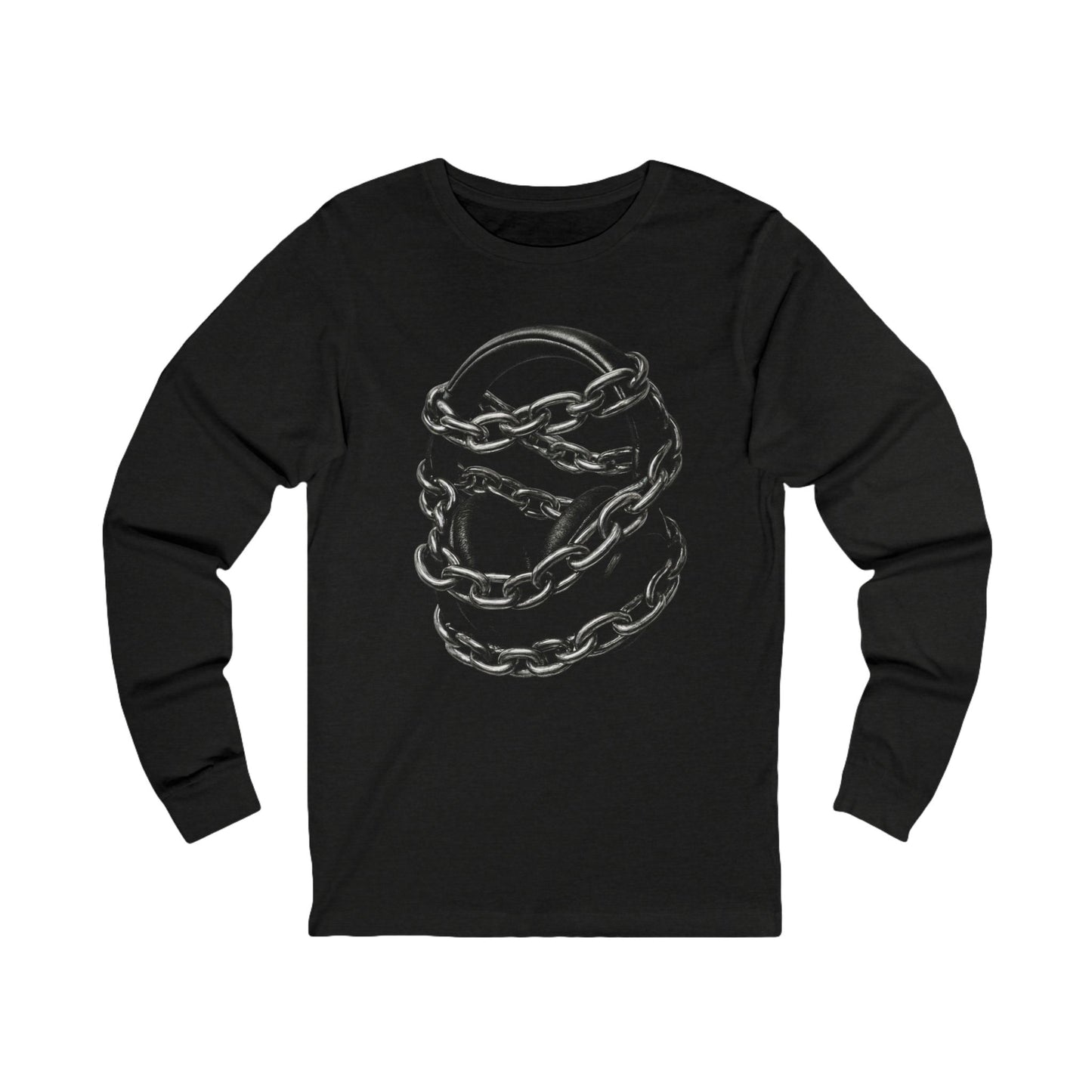 Long Sleeve Tee — Chained Skull Graphic