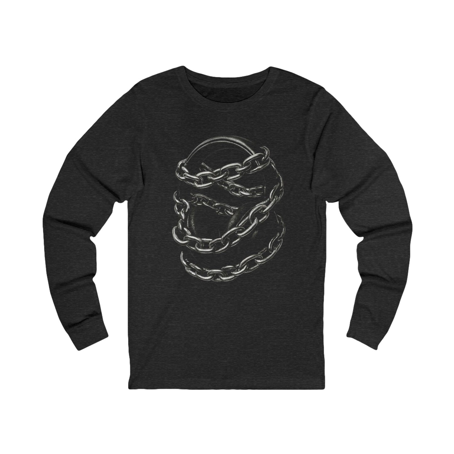 Long Sleeve Tee — Chained Skull Graphic